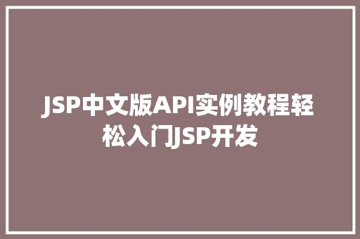 JSP中文版API实例教程轻松入门JSP开发